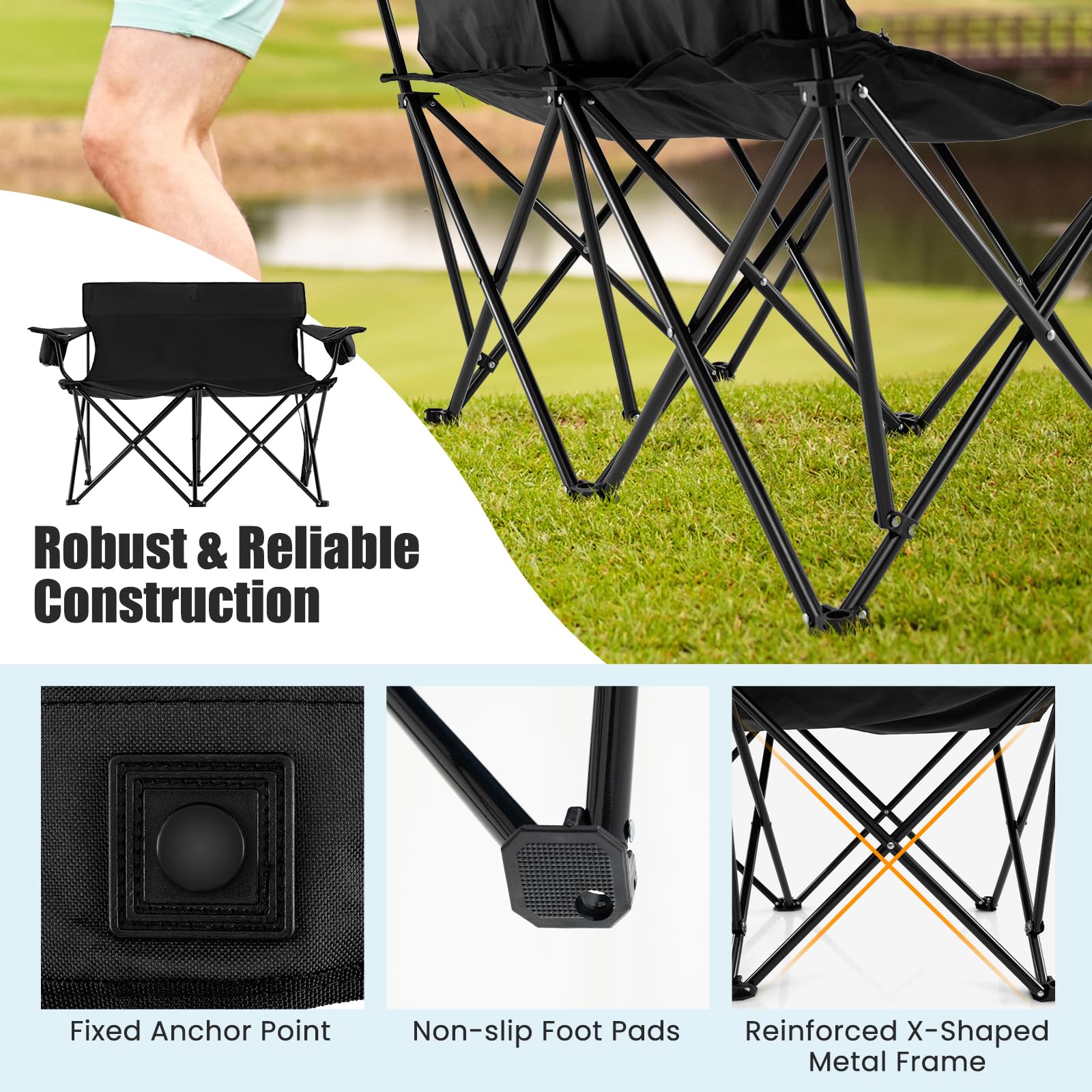 Goplus chair supports up to 660 lbs for stability