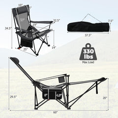 Goplus chair with adjustable backrest at 110° and 135° for personalized comfort.
