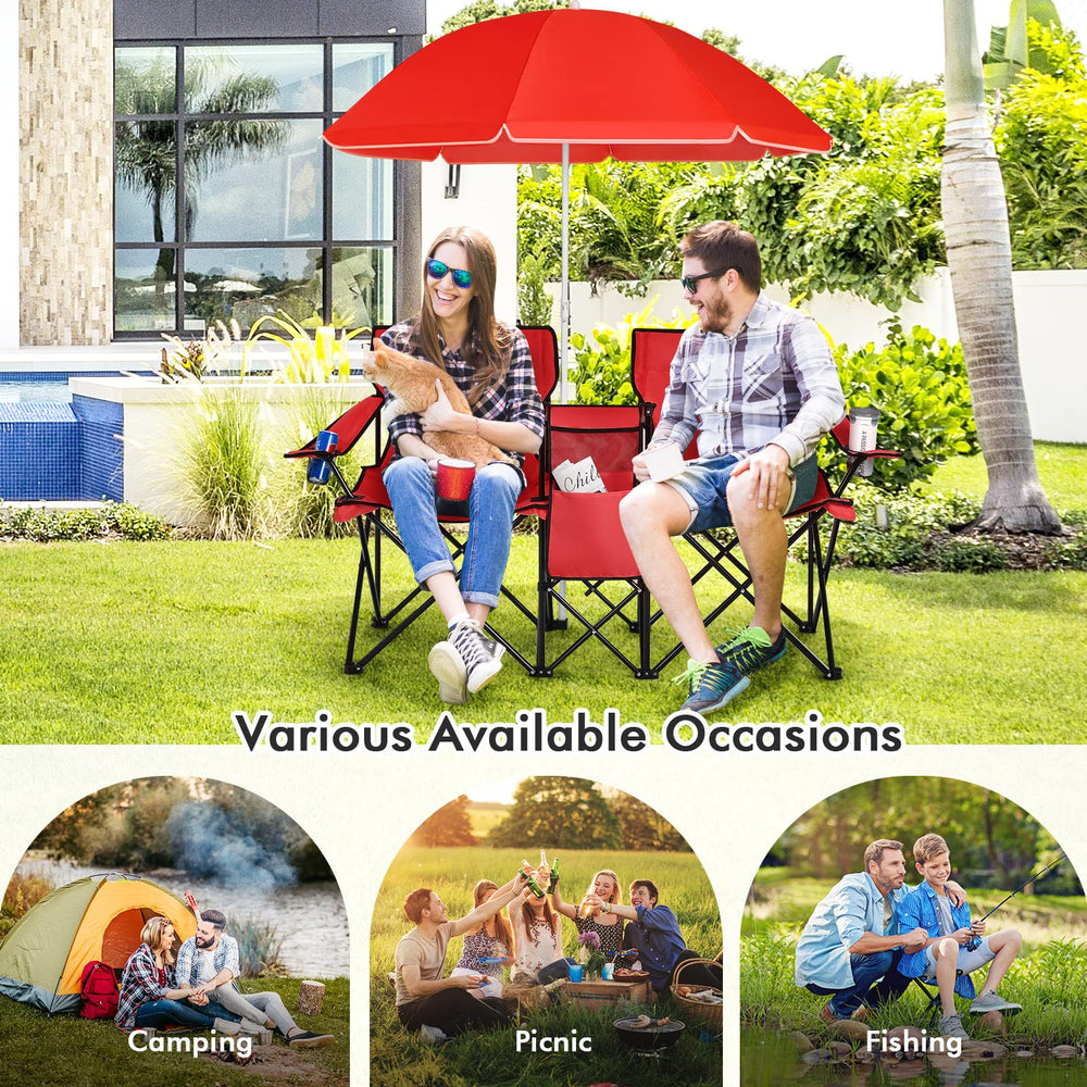 Goplus anti-slip feet stabilize the chair on uneven ground.