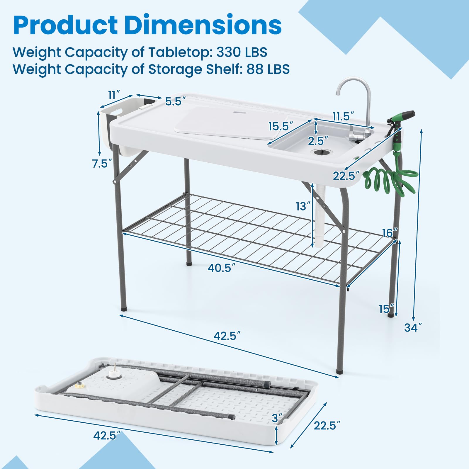 Goplus sturdy frame with anti-slip feet for stable outdoor use