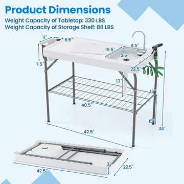 Goplus sturdy frame with anti-slip feet for stable outdoor use