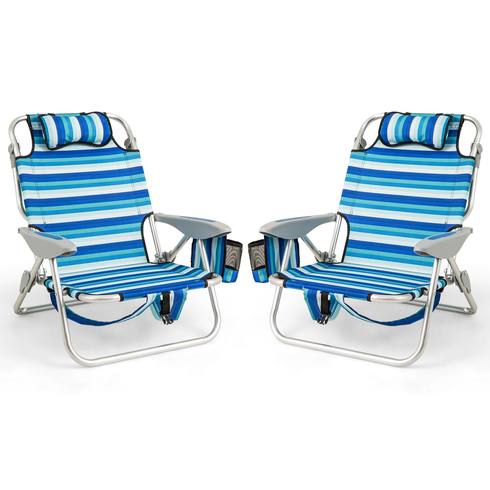 Goplus beach chair two-pack folded for compact storage and transport