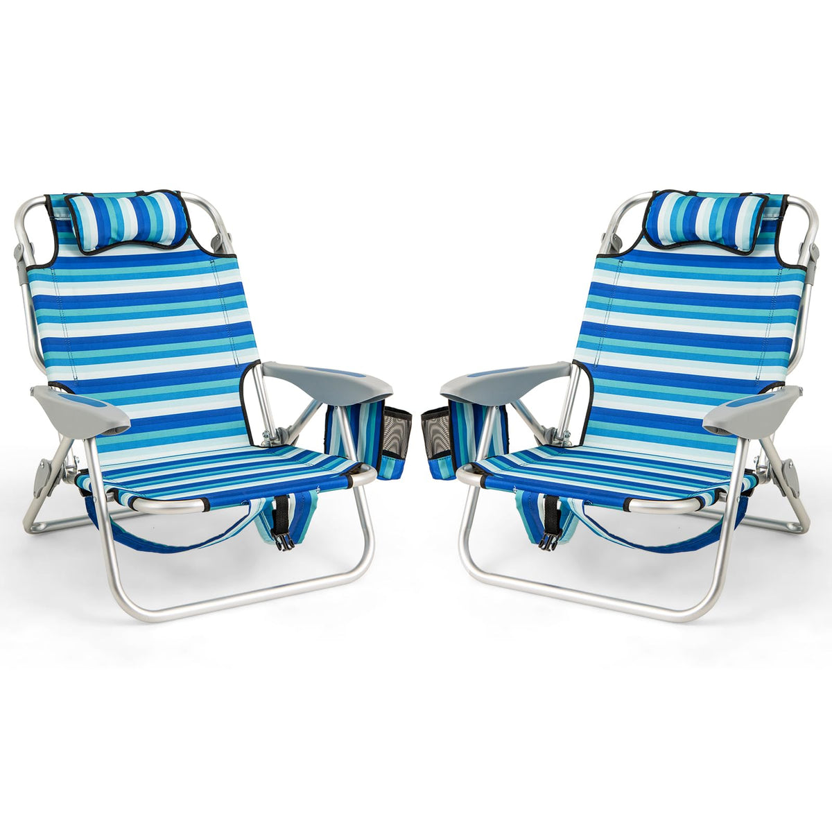 Goplus beach chair two-pack folded for compact storage and transport