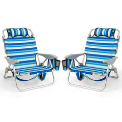 Goplus beach chair two-pack folded for compact storage and transport