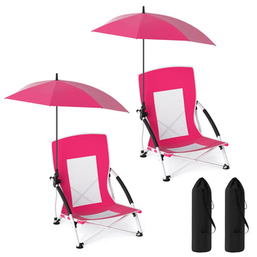 Goplus beach chair with blue umbrella for comfortable shade on sandy days