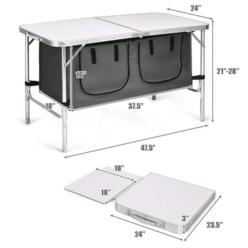 Goplus picnic table ready for RV trips and outdoor gatherings.