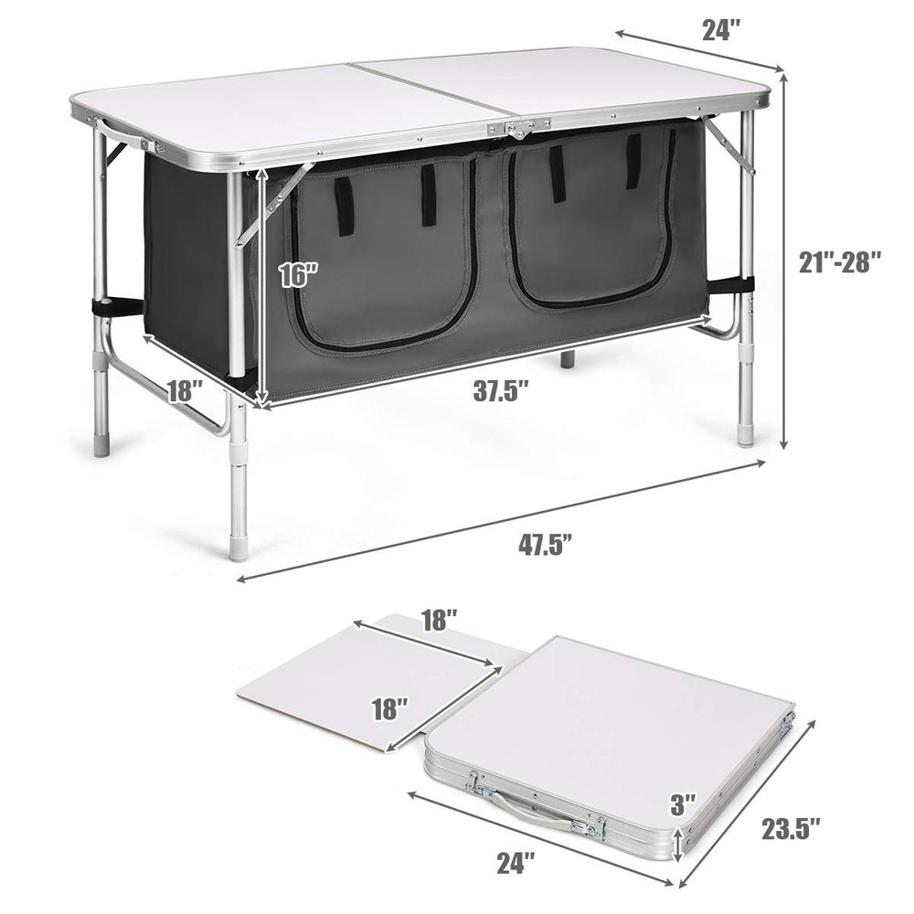 Goplus picnic table ready for RV trips and outdoor gatherings.