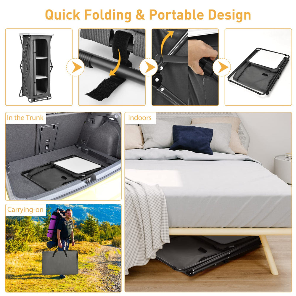 Goplus cabinet with zippered door protects items from bugs outdoors