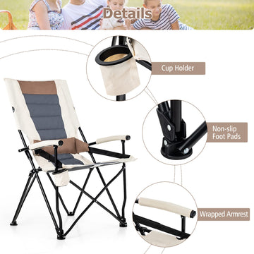Goplus camping chair anti-slip feet ensure stable seating on uneven ground