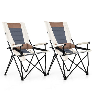 Goplus camping chair with durable metal frame supports up to 330 lbs outdoors.
