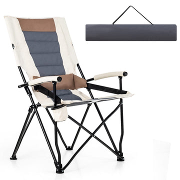 Goplus camping chair with durable metal frame for stable outdoor seating