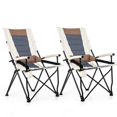 Goplus camping chair with durable metal frame supports up to 330 lbs outdoors.