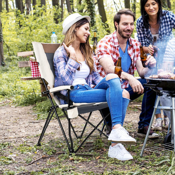 Goplus camping chair lumbar back support for extended comfort outdoors