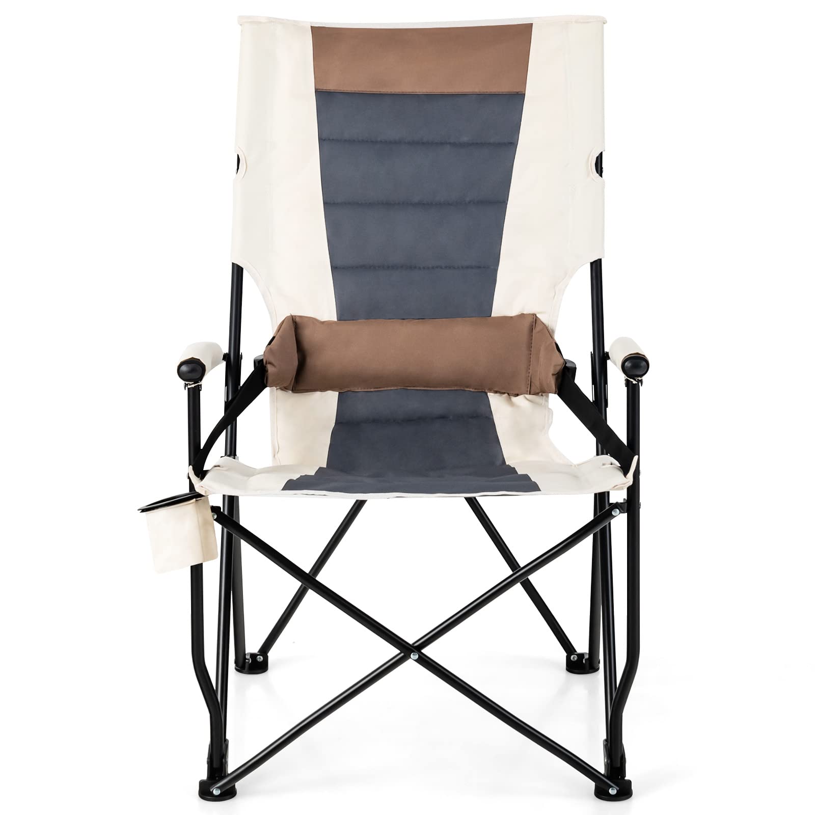 Goplus outdoor chair suited for camping, beach trips, fishing, and picnics.