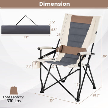Goplus camping chair right-arm cup holder keeps drinks within reach