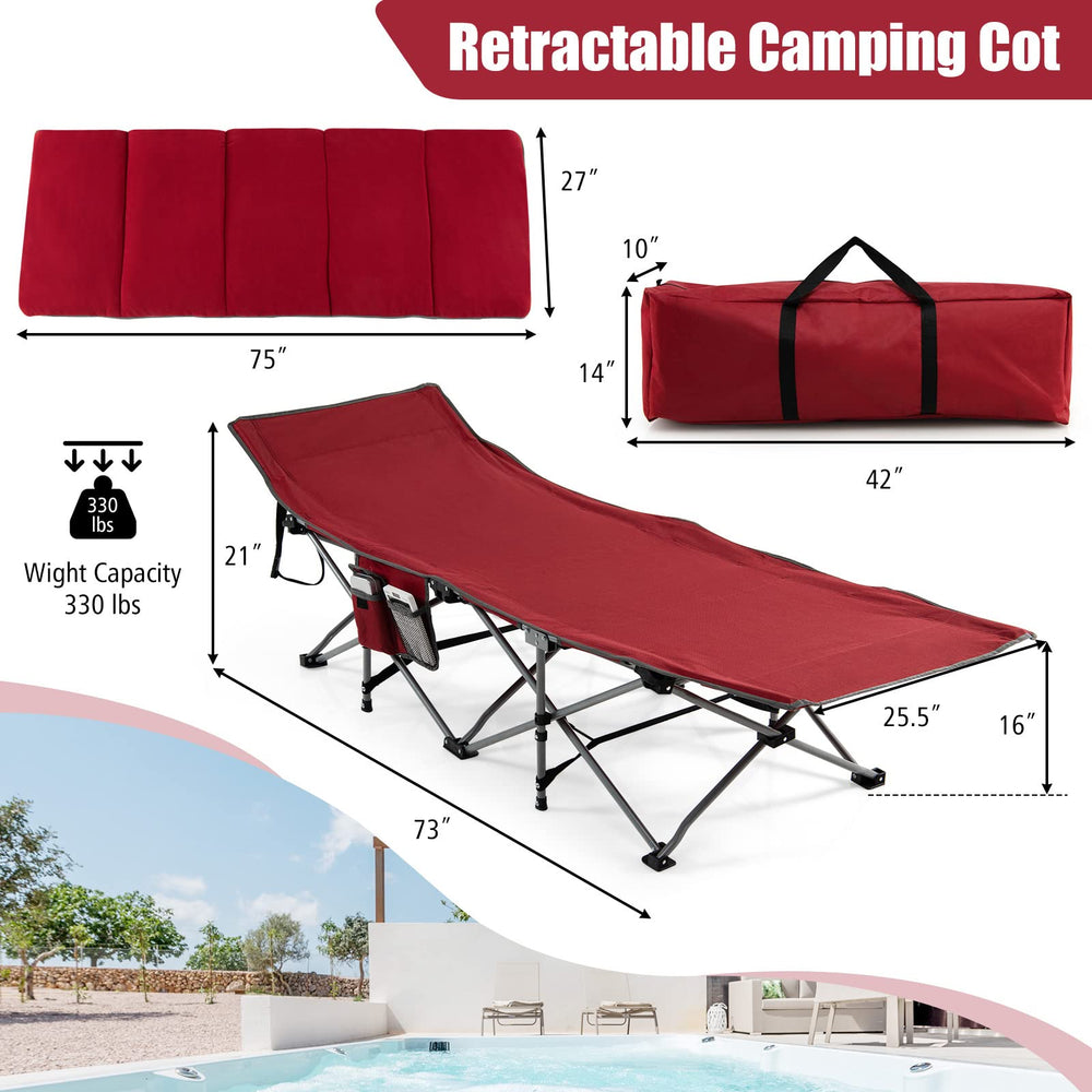 Goplus camping cot deerskin fleece mattress for soft support
