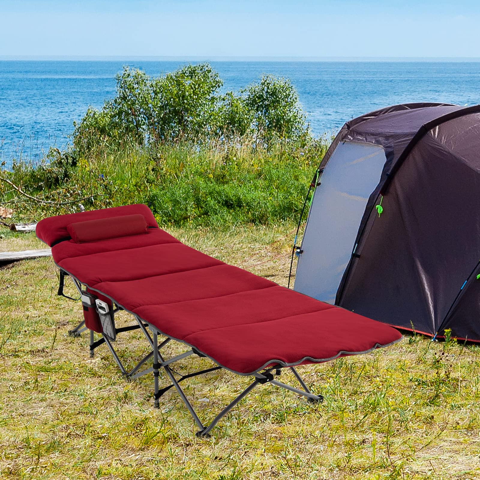 Goplus camping cot pillow with elastic sponge for comfort