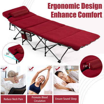 Goplus camping cot wide 25.5-inch sleeping area for adults