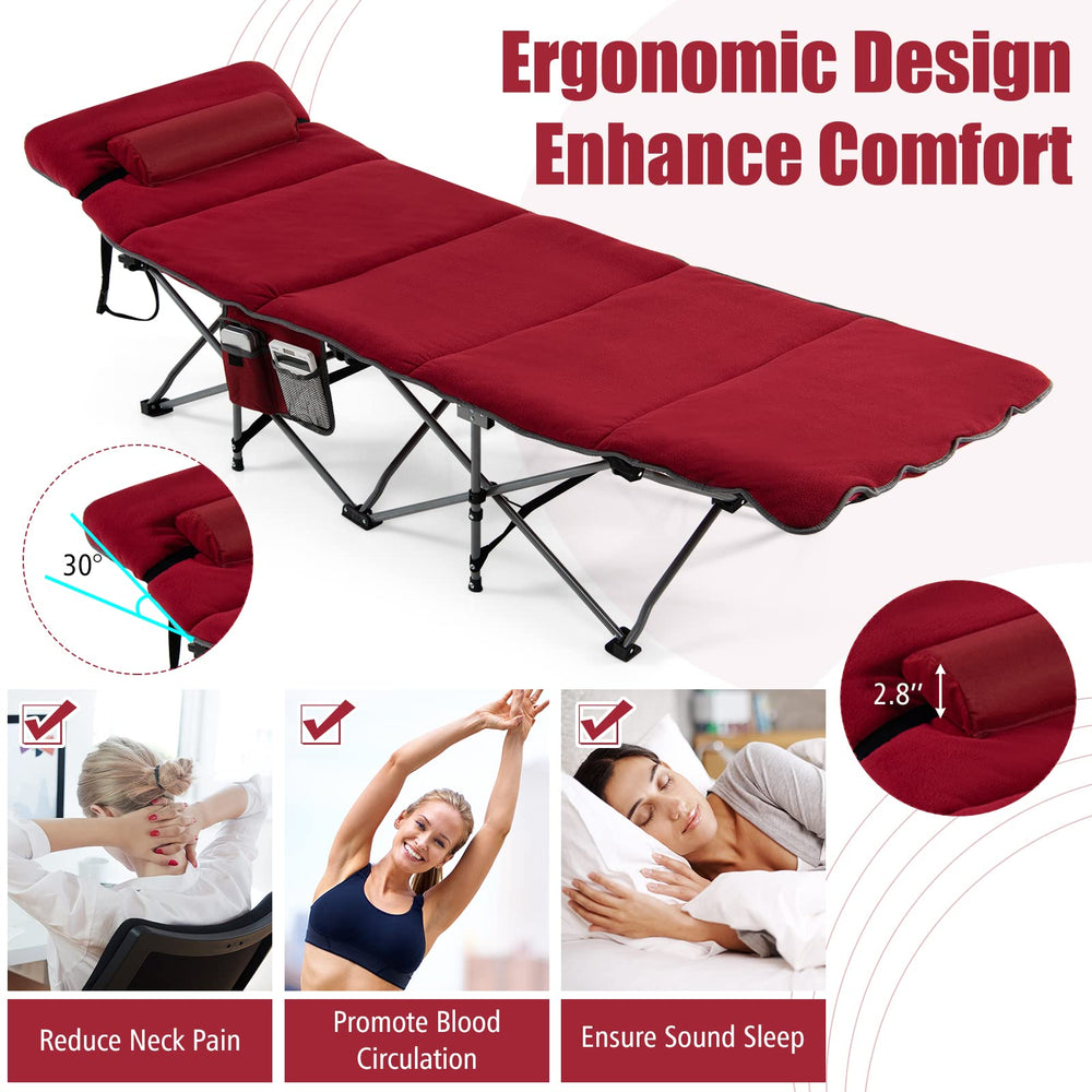 Goplus camping cot wide 25.5-inch sleeping area for adults
