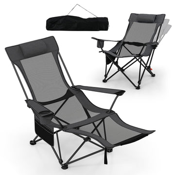Goplus camping lounge chair showing adjustable backrest angles for personalized comfort