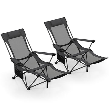 Goplus camping lounge chair with adjustable backrest for customizable outdoor comfort