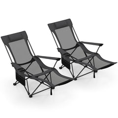 Goplus camping lounge chair with adjustable backrest for customizable outdoor comfort