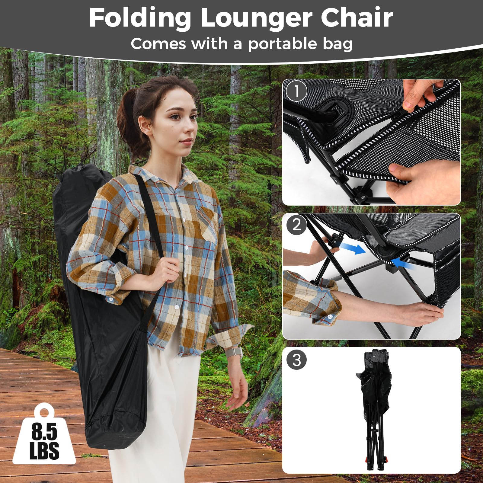 Goplus chair anti-slip feet ensure stability on uneven terrain