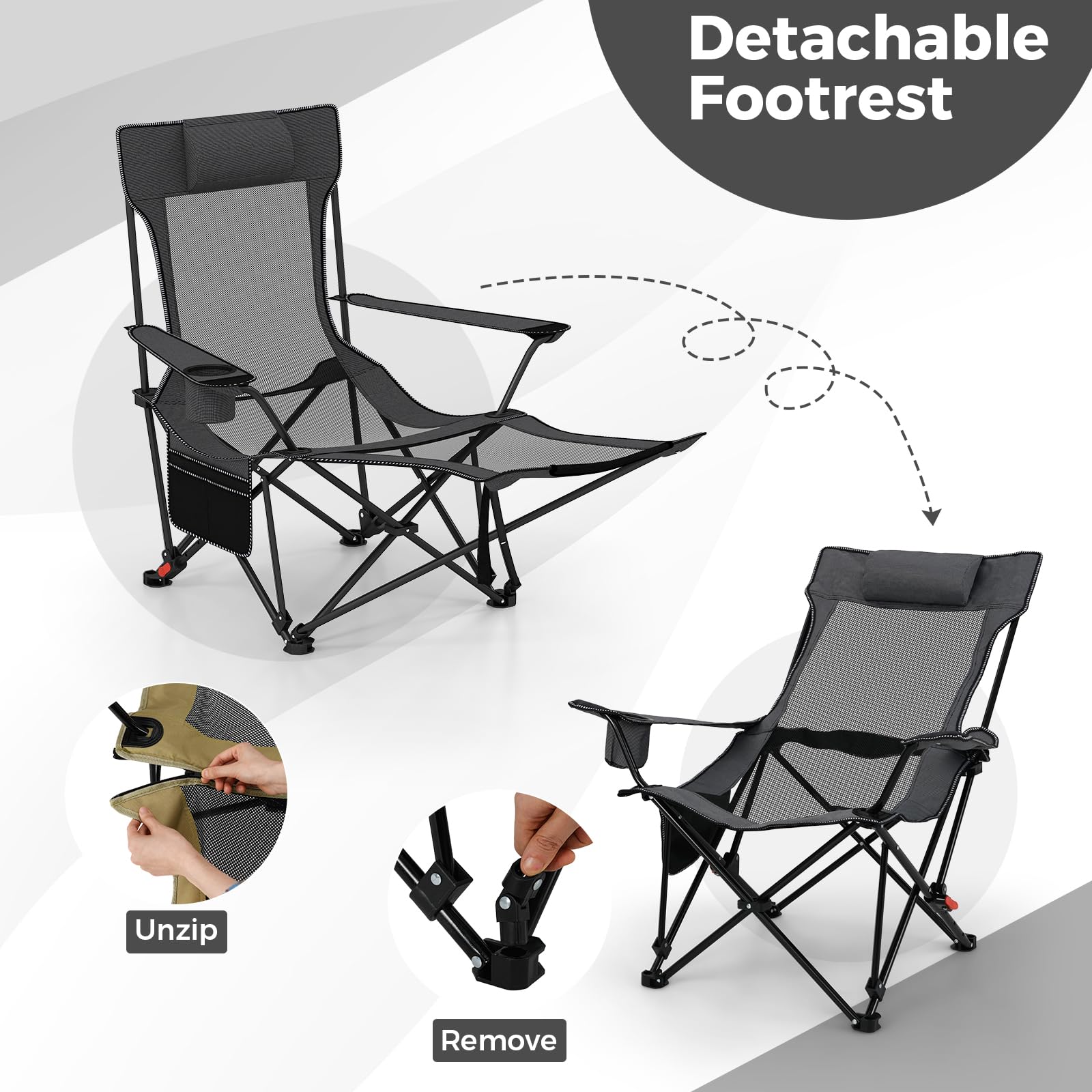 Goplus chair storage pocket for essentials within reach