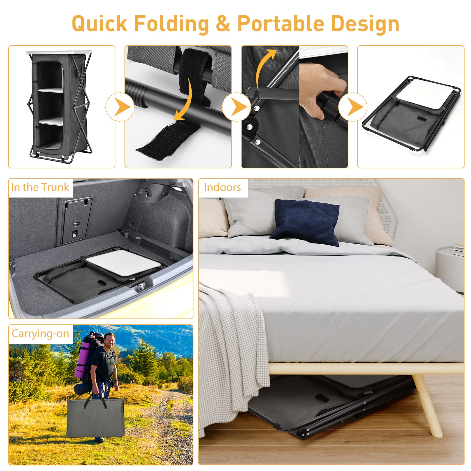 Goplus carry bag for camping cabinet for easy transport
