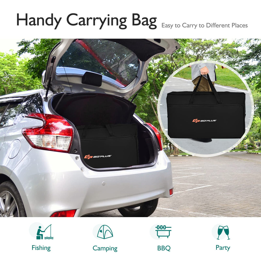 Goplus included carrying bag simplifies transport for camping trips.