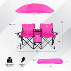 Close view of Goplus chair side pocket and cooler bag for convenient access.