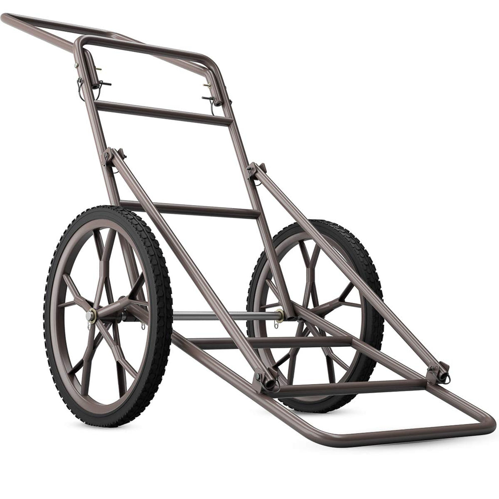 Goplus deer cart endures outdoor conditions for hunting season use.