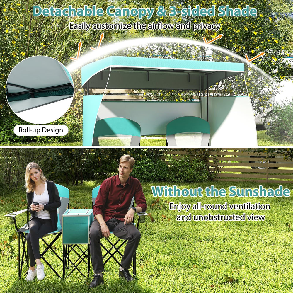 Goplus chair with 3-sided shade for airflow and privacy at the beach or park