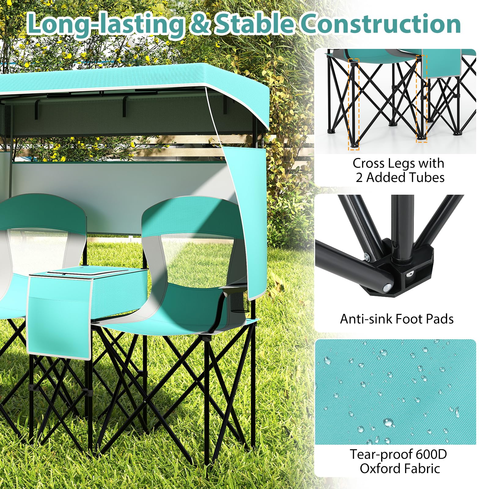 Goplus tear-proof 600D oxford fabric for long-lasting outdoor use