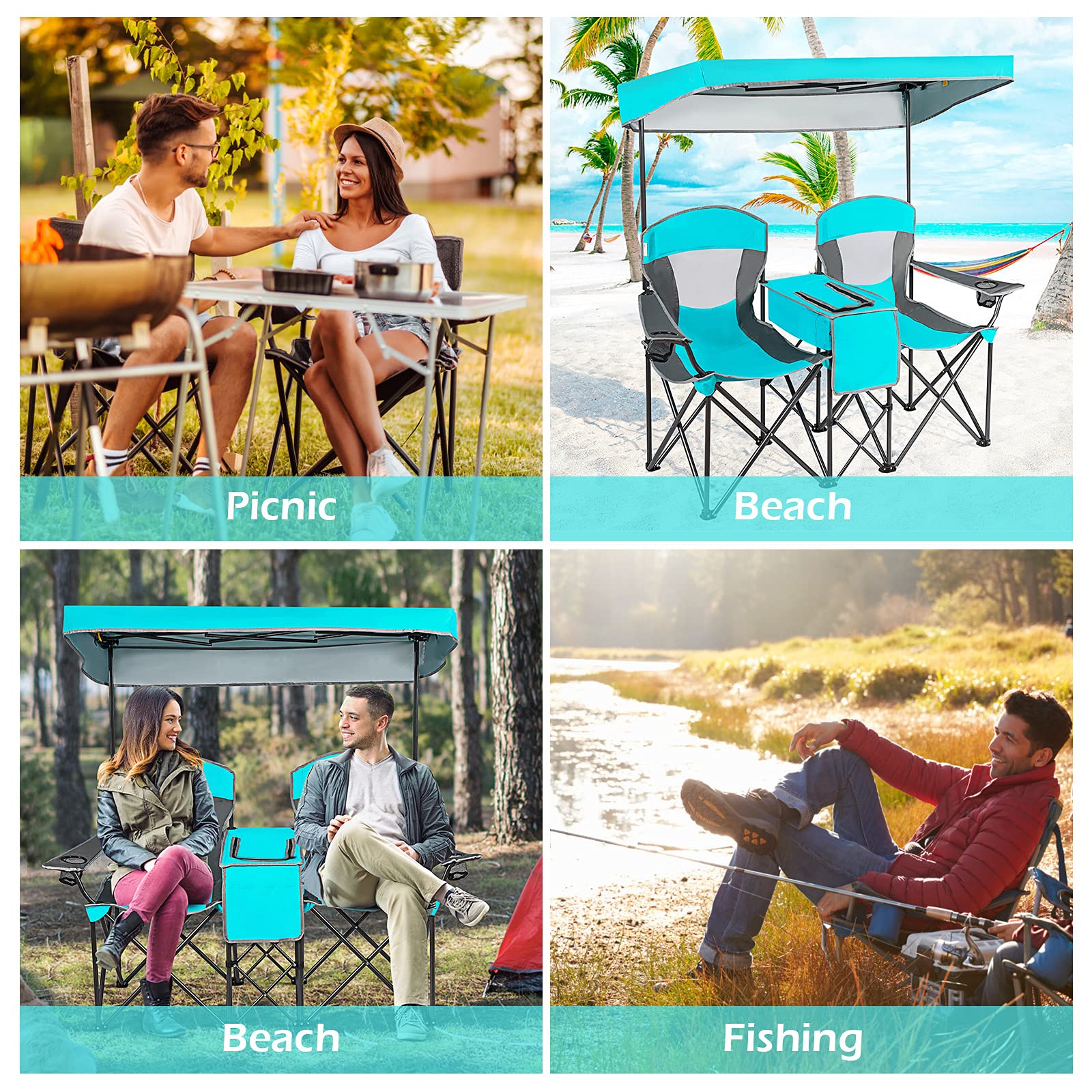 Goplus Lake Blue chair at poolside or lakeside setting