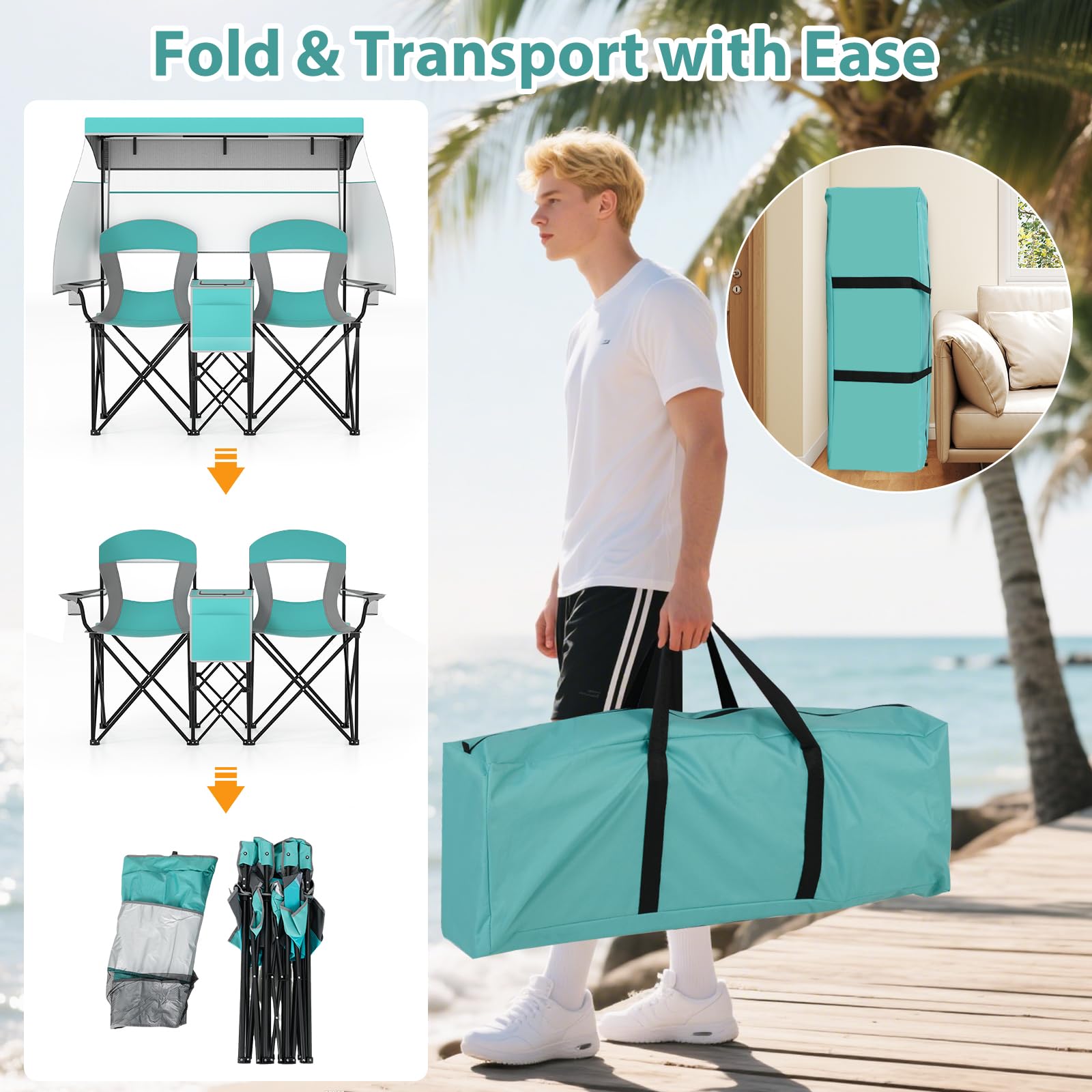Goplus durable cross-leg frame offering stable support for two