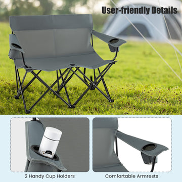 Goplus Double Camping Chair supports up to 660 lbs for two adults