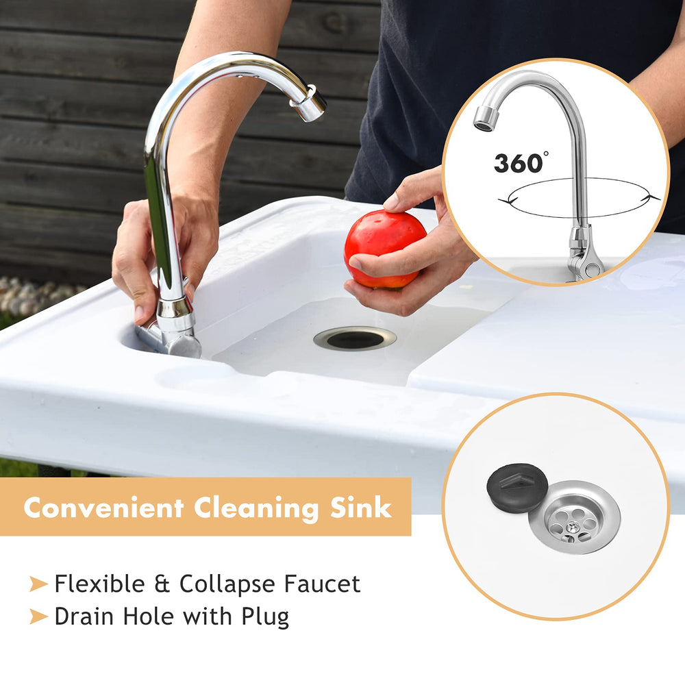 Goplus drainage hose compatibility with bucket or portable toilet options