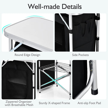 Goplus MDF surface offers durable, easy-to-clean work area.