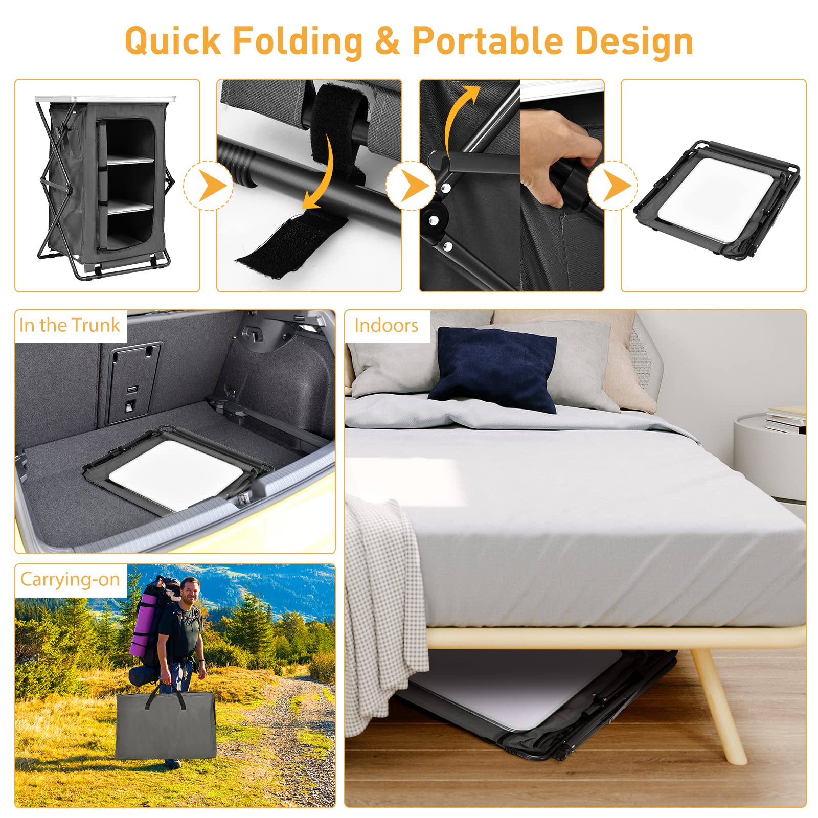 Goplus durable powder-coated steel frame ensures stable outdoor setup
