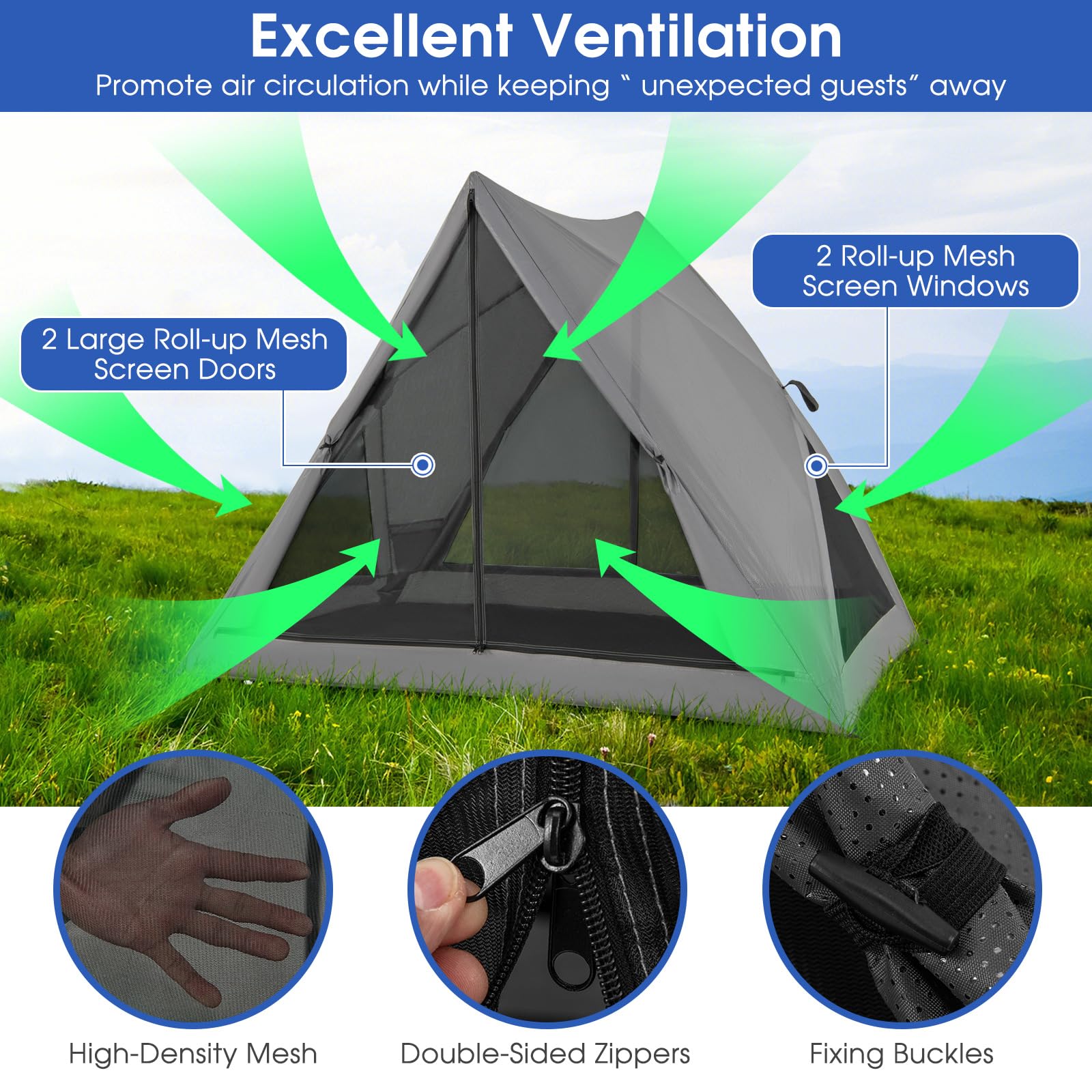 Goplus easy setup pop-up tent quickly unfolds at site