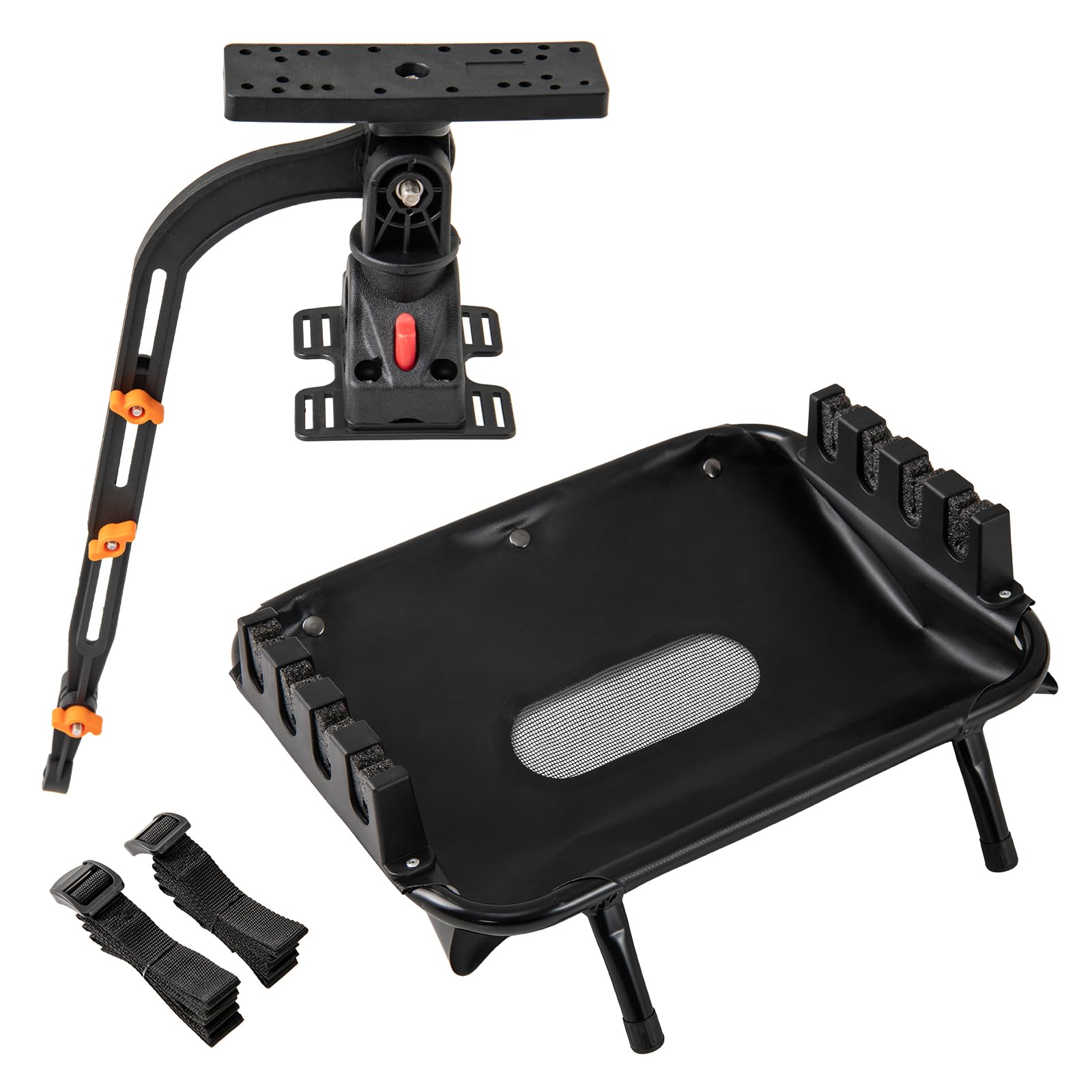 Goplus float-tube fish finder holder in action for quick sonar readings
