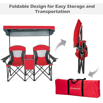 Goplus foldable design fits easily in car trunk for transport.
