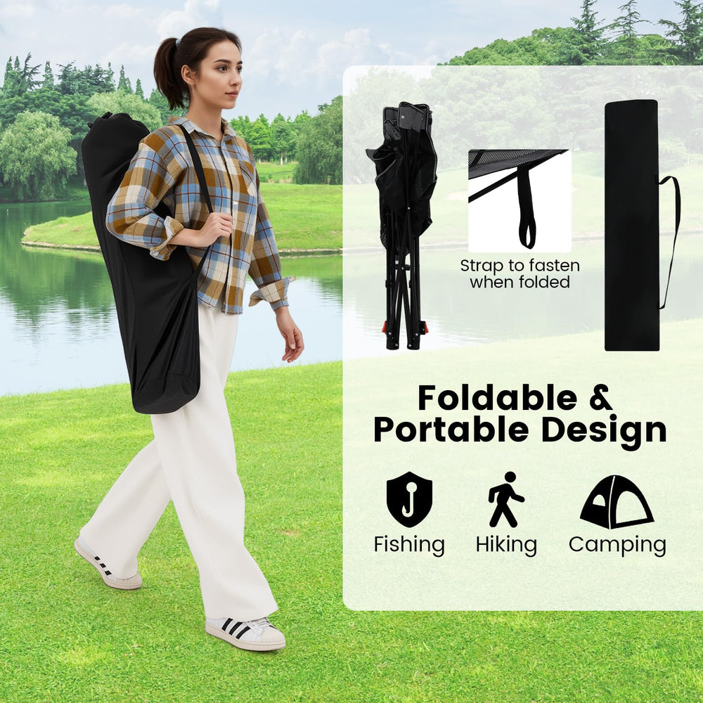 Folds compactly with no assembly for easy transport.