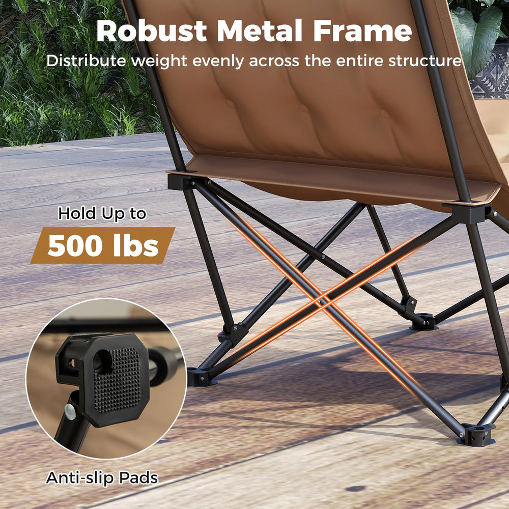 Goplus chair features a 26.5 inch seat for extra room to stretch