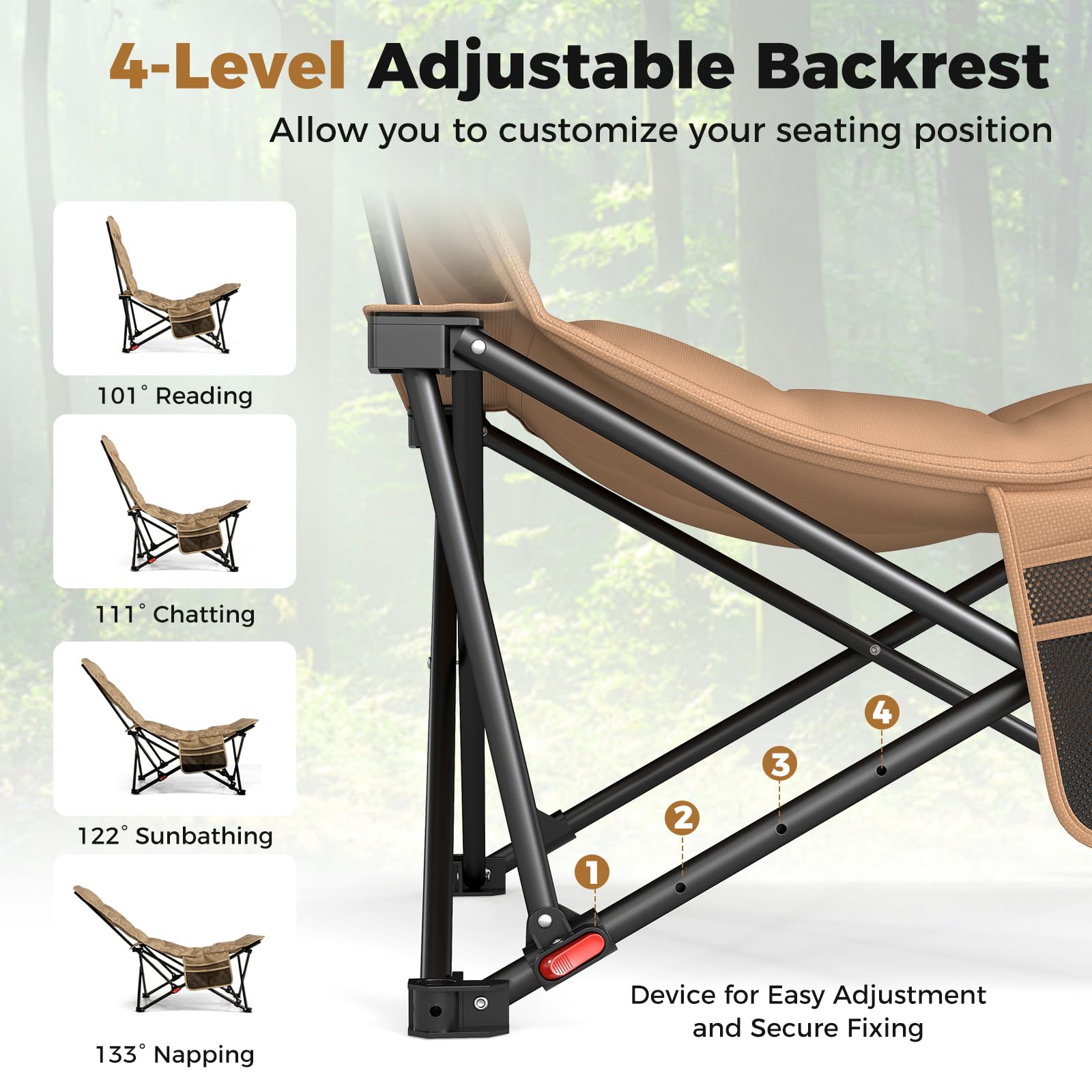 Goplus chair 600D oxford fabric offers breathable skin-friendly seating