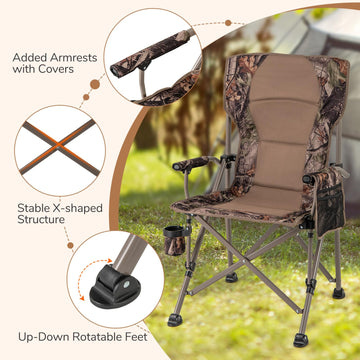 Goplus chair with sturdy metal legs and X-frame for strong support.