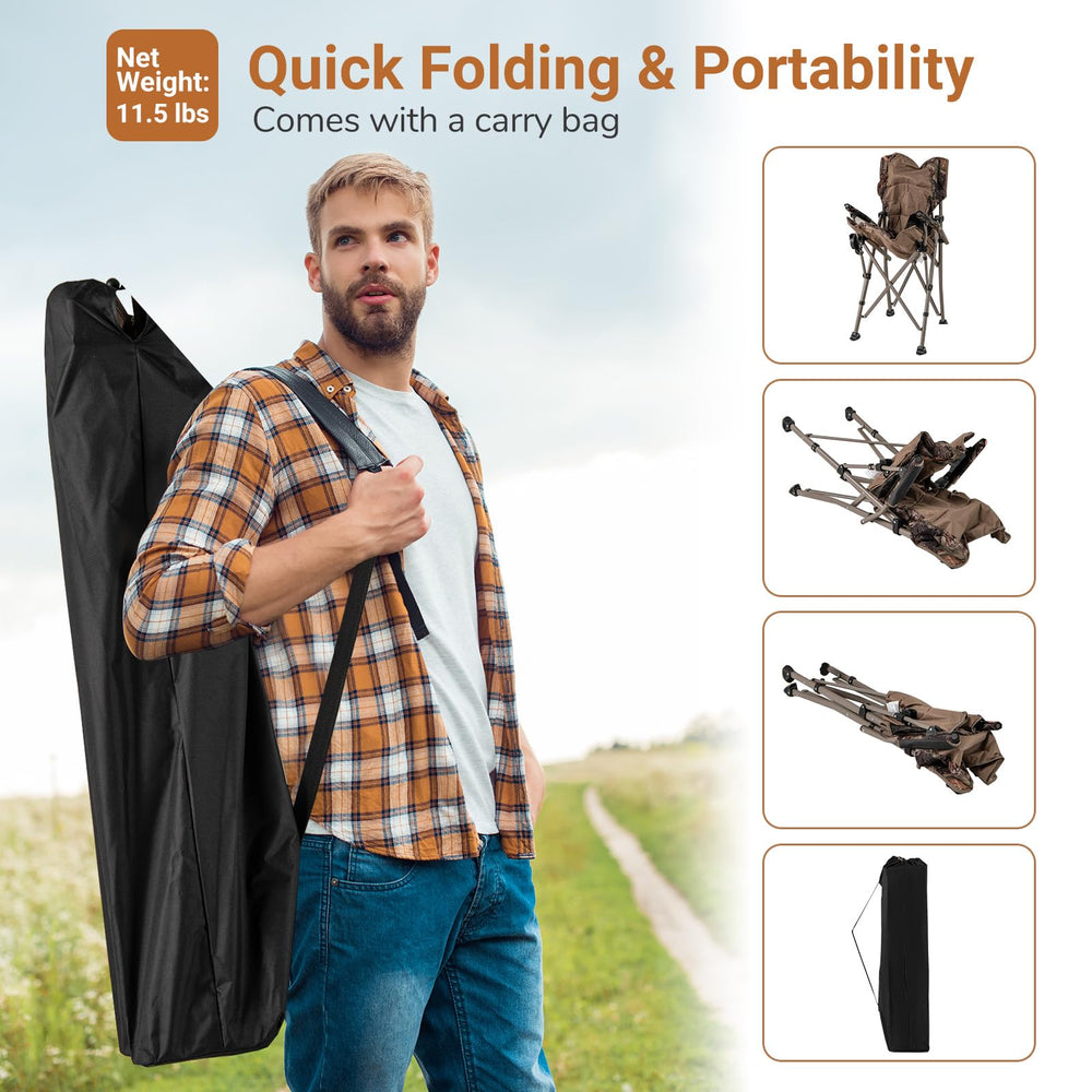 Goplus chair with rotatable feet stays steady on uneven ground.