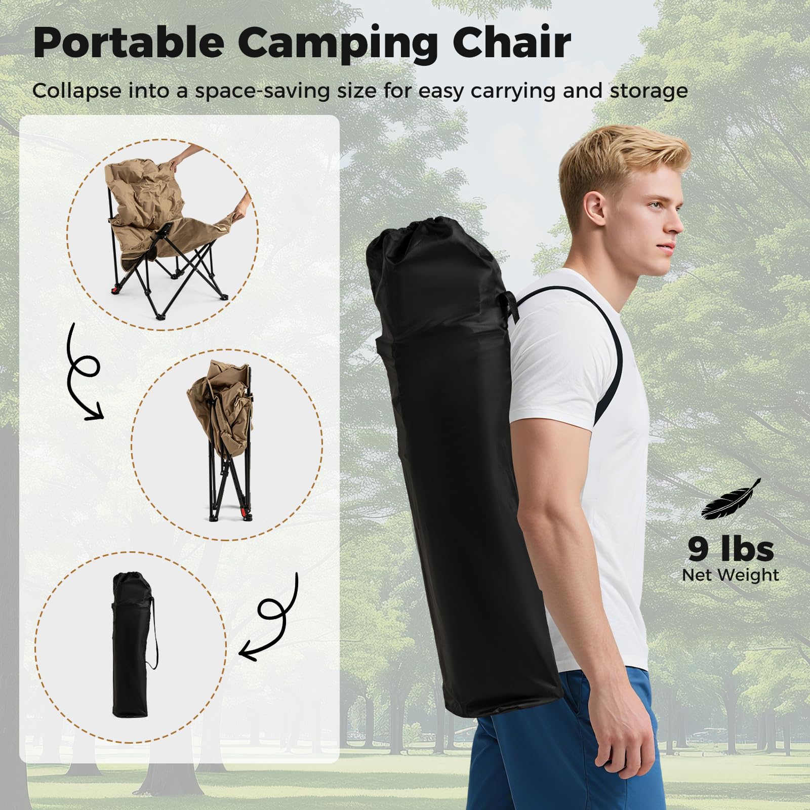 Goplus chair supports up to 500 lbs with a sturdy frame