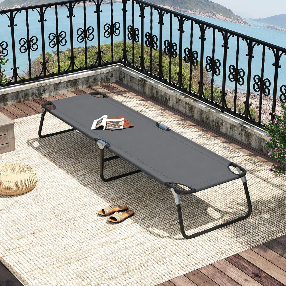 Goplus cot ideal for beach use with portable design and quick setup